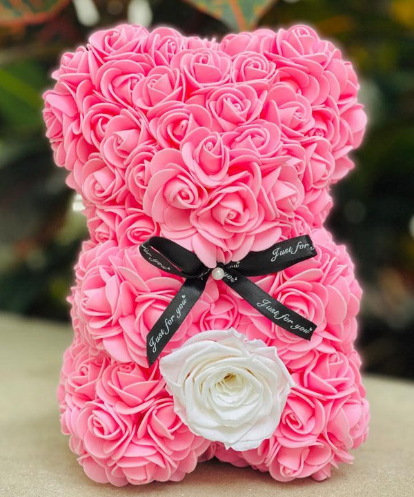Small Pink Rose Bear - Flor De Lux