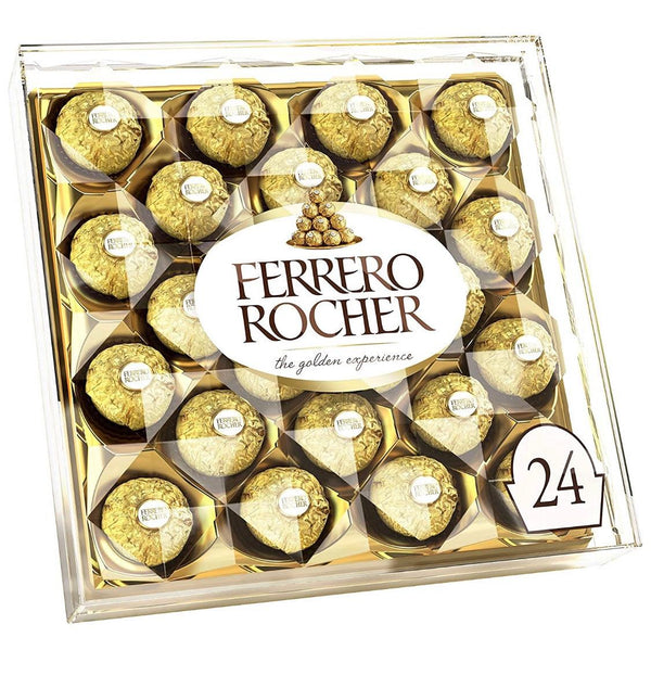 Ferrero Rocher Premium Gourmet Milk Chocolate Hazelnut - 24 count - Flor De Lux
