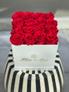 Medium White Square Box - Preserved Roses - Flor De Lux