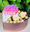 Aromatic Large Ombre Gift Heart - Rose Soap & Ferrero Combo