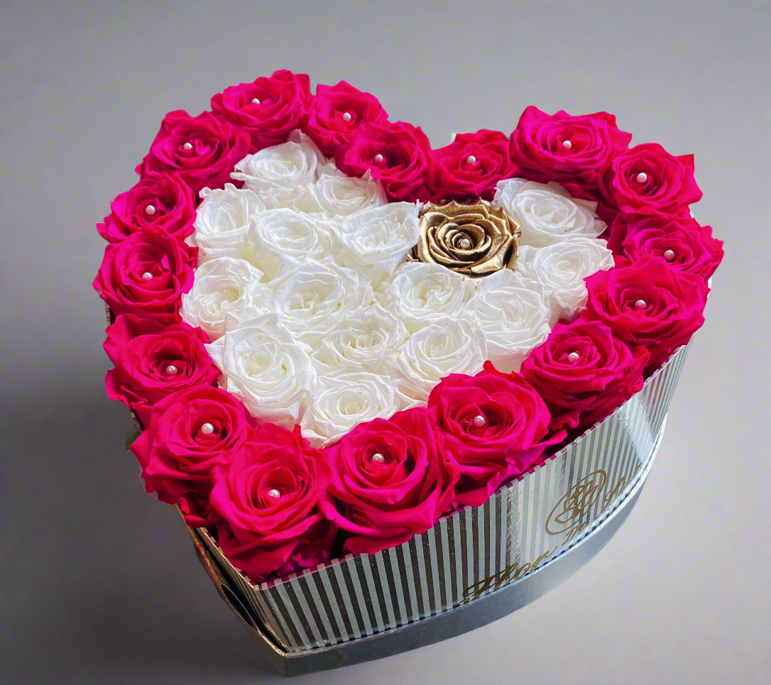 XL Heart Box - Preserved Roses