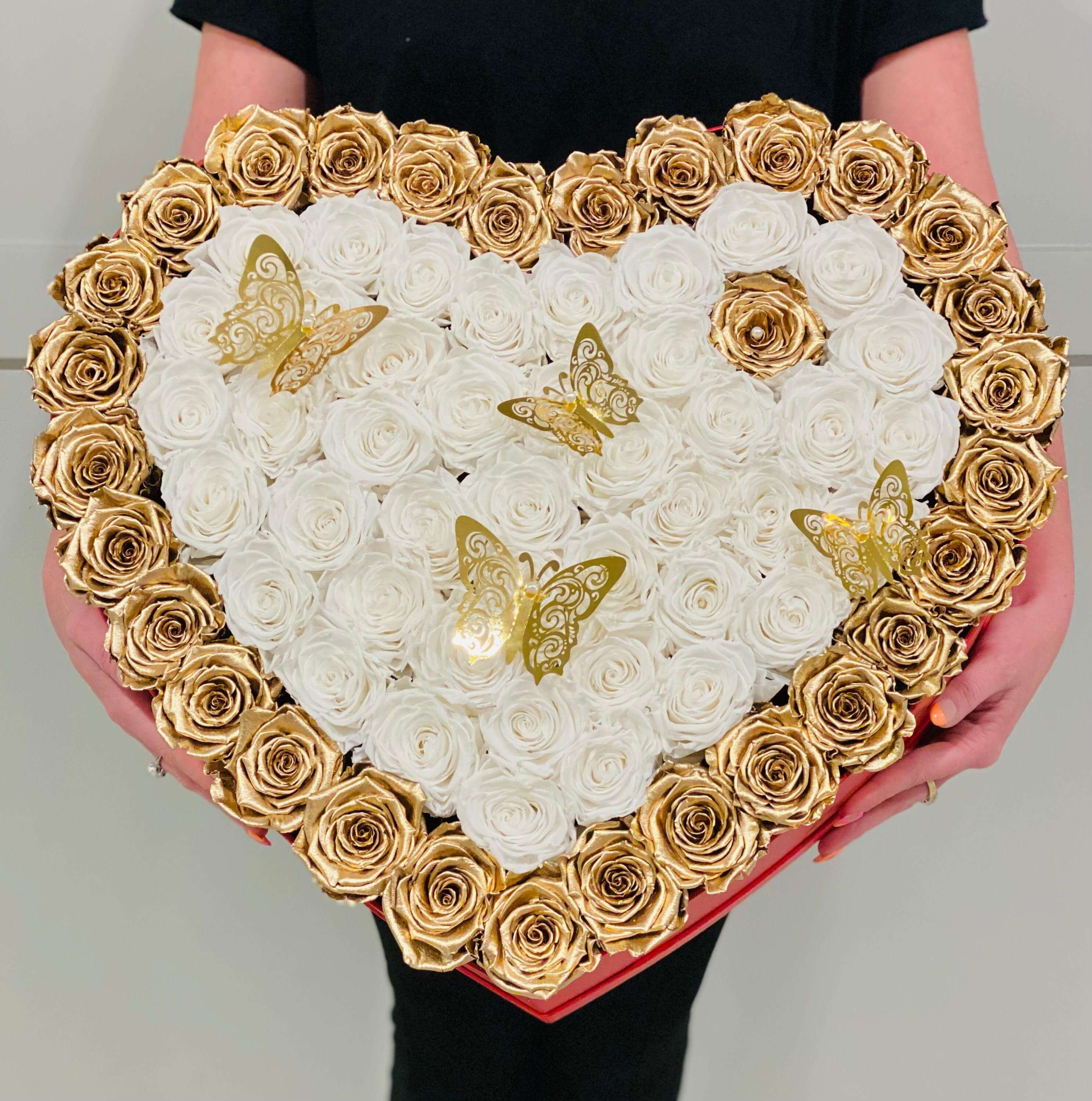 Crazy In Love Heart Box - Preserved Roses