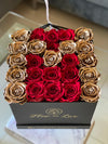 Large Black Square Box - Preserved Roses - Flor De Lux