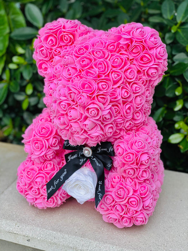 Medium Pink Rose Bear