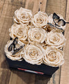 Small Black Square Box - Preserved Roses