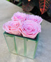 Home Collection XS Mirror Square Vase - Preserved Roses - Flor De Lux