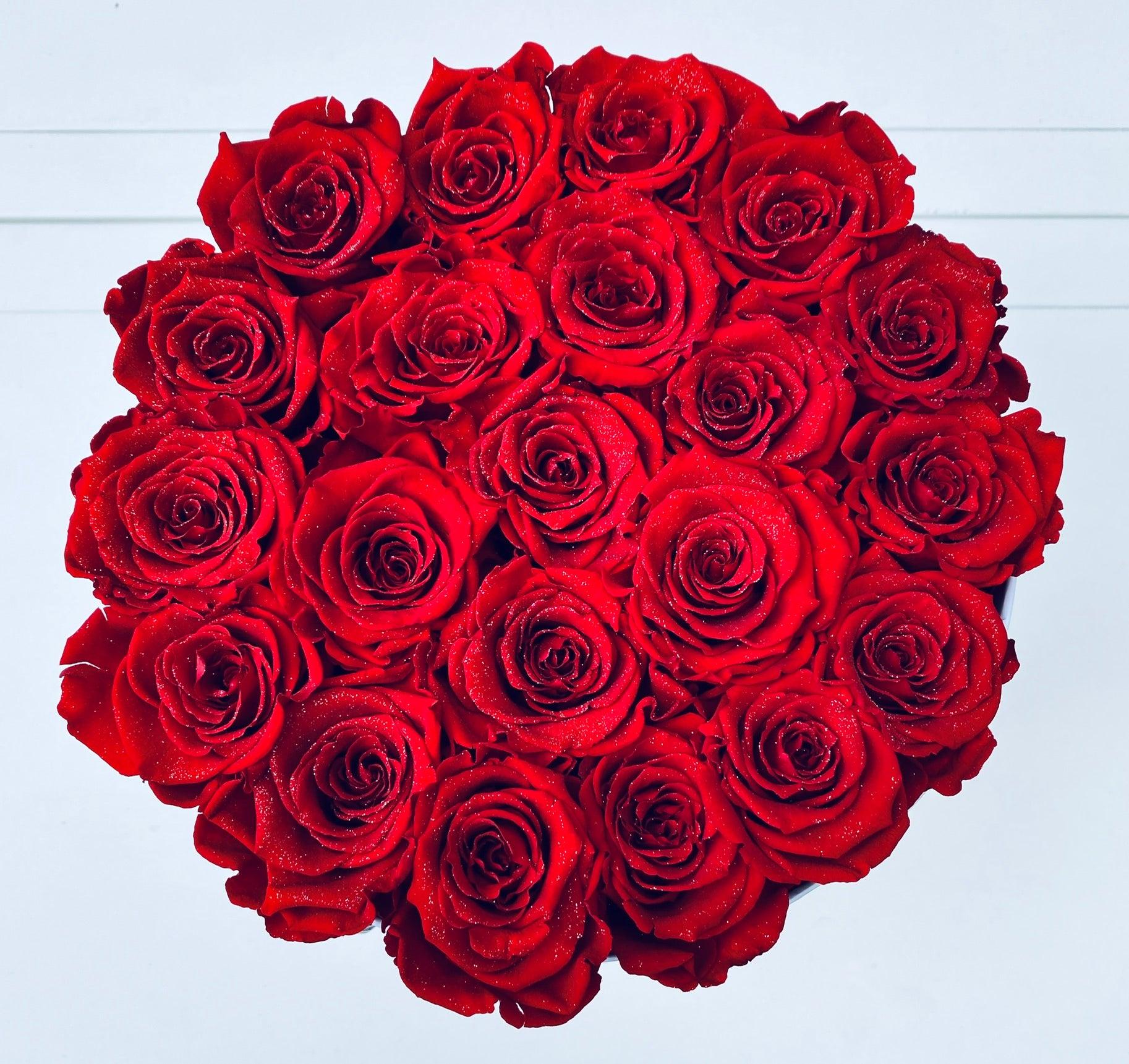 XL Black Round Box - Preserved Roses - Flor De Lux