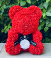 Medium Red Rose Bear - Flor De Lux
