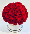 Large White Round Dome Box - Preserved Roses