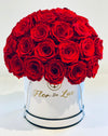 Large White Round Dome Box - Preserved Roses - Flor De Lux