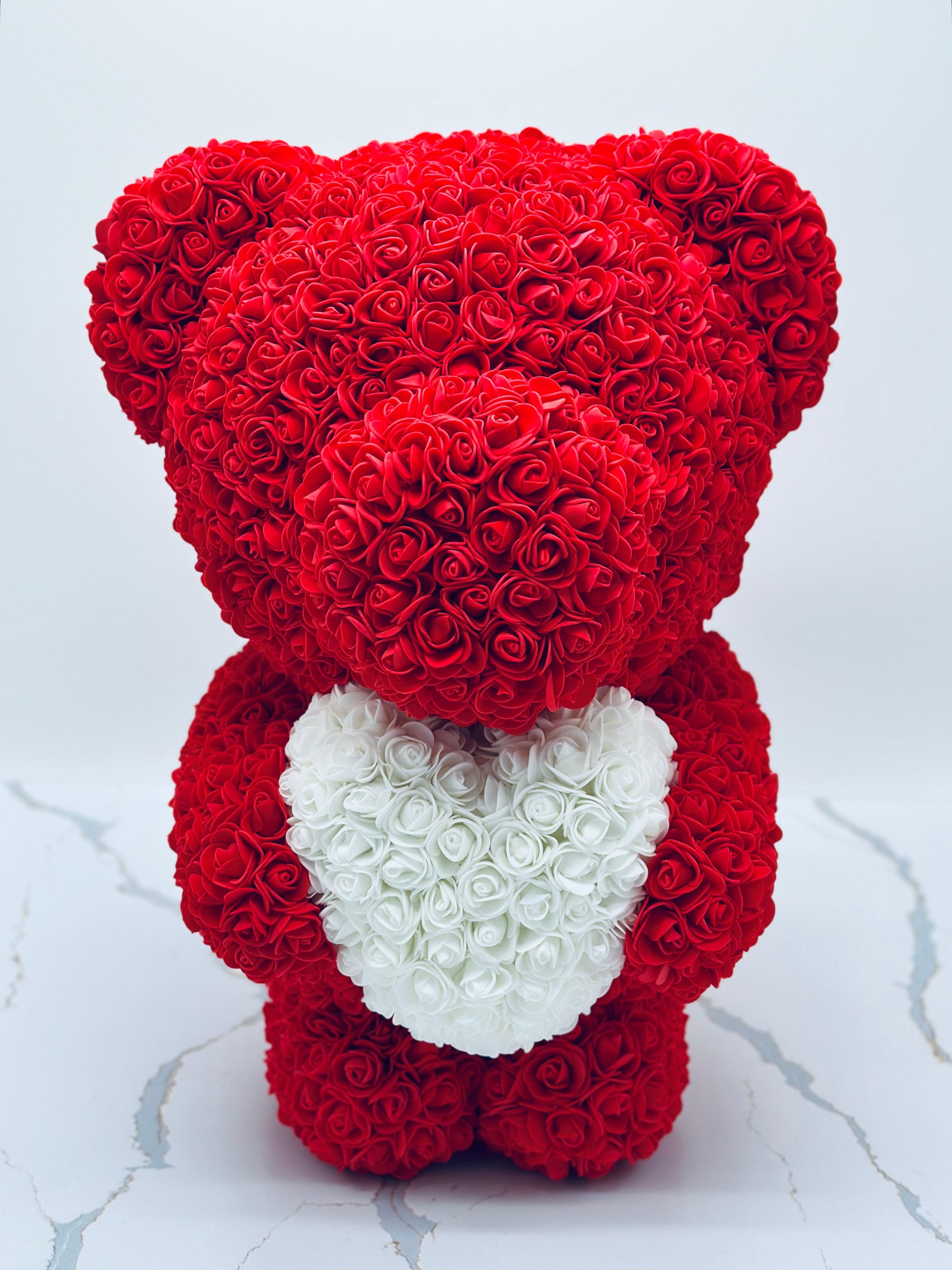 Large Red Love Rose Bear - LIMITED EDITION - Flor De Lux
