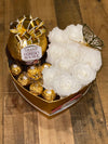 Small Heart Gift Box - Preserved Roses & Ferrero Combo - Flor De Lux