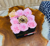 Small Black Square Box - Preserved Roses - Flor De Lux