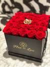 Large Black Square Box - Preserved Roses