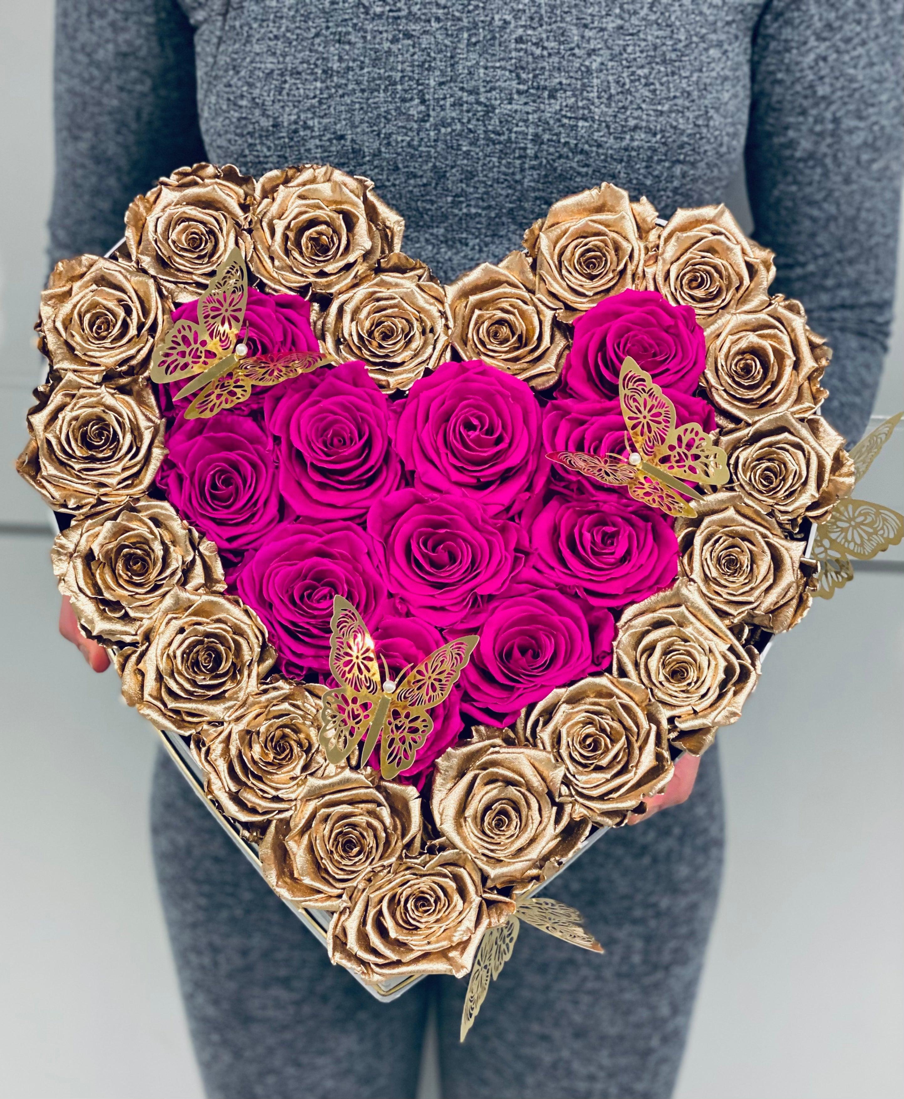 XL Heart Box - Preserved Roses - Flor De Lux