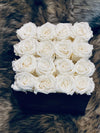 Medium Black Square Box - Preserved Roses - Flor De Lux