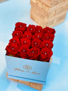 Medium White Square Box - Preserved Roses
